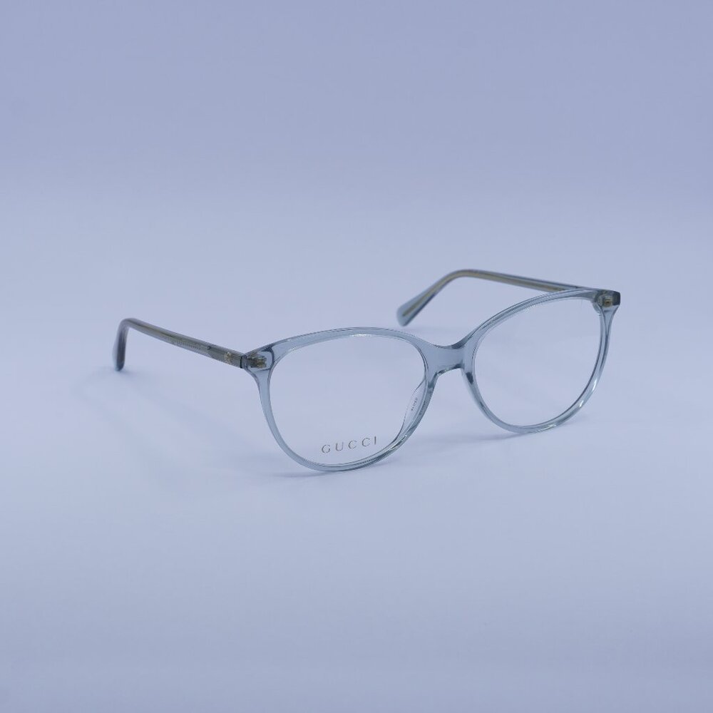 Gucci GG0550O 018 Eyeglasses Transparent Grey 53mm Cat Eye Frame